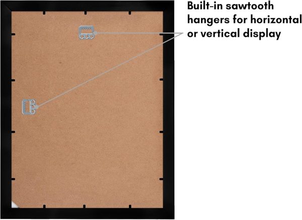 Americanflat 4x6 Collage Picture Frame with Shatter-Resistant Glass - Fits Five 4x6 Photos or Use as One 11x14 Picture Frame - Signature Collection - Collage Frames for Wall Display - Black - Image 6